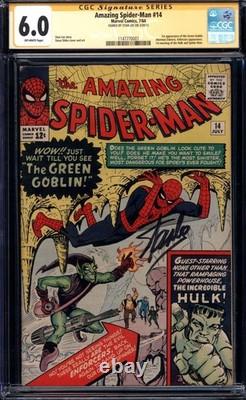 Amazing Spider-man #14 Cgc 6.0 Ow Pages // Signed By Stan Lee 1st Green Goblin