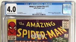 Amazing Spider-man #17 Cgc 4.0(1964 Marvel)2nd Green Goblinstan Leeditko