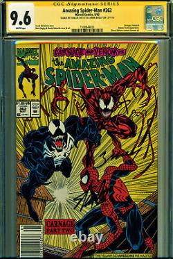 Amazing Spider-man #362 Cgc 9.6 2x Signed By Stan Lee & M Bagley! All Newsstand