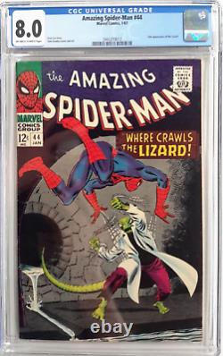 Amazing Spider-man #44 Cgc 8.01967 Marvel2nd App Of Lizardstan Leeromita