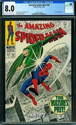 Amazing Spider-man #64 CGC 8.0 OW-W Vulture app Stan Lee John Romita 1968 Marvel