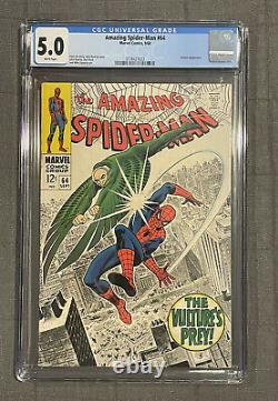 Amazing Spider-man # 64 Cgc 5.0 Vulture Appearance Stan Lee John Romita Mcu Rare