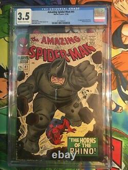 Amazing Spiderman #41 1st Appearance RHINO! CGC 3.5