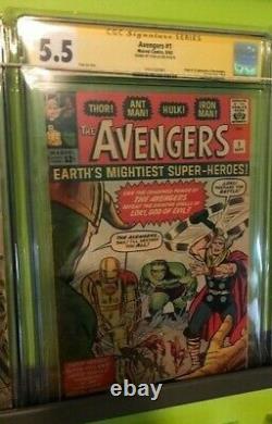 Avengers #1 1963 cgc 5.5 Last Avengers #1 Signed by Stan Lee