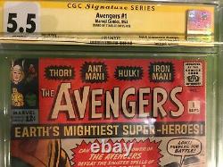 Avengers #1 1963 cgc 5.5 Last Avengers #1 Signed by Stan Lee