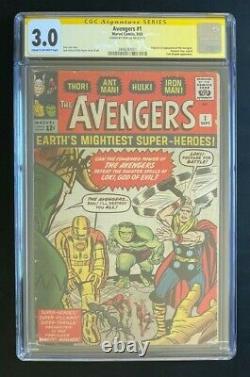 Avengers #1 CGC 3.0 SS Signed Stan Lee Marvel 1963 Comics Thor Iron Man Hulk