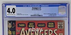 Avengers #1 CGC 4.0 (1963) Marvel, Stan Lee, Jack Kirby & Dick Ayers, 1st issue