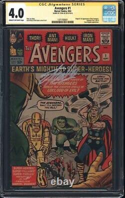 Avengers 1 CGC 4.0 1st app of Avengers! Signed Stan Lee! WORLDWIDE SHIP 1964