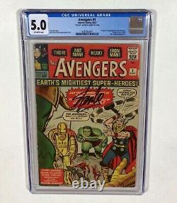 Avengers #1 CGC 5.0 MEGA KEY! Stan Lee sig! (1st Avengers & Origin!) 1963 Marvel