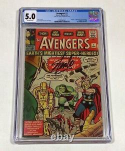 Avengers #1 CGC 5.0 MEGA KEY! Stan Lee sig! (1st Avengers & Origin!) 1963 Marvel
