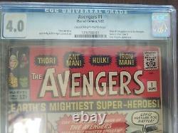 Avengers #1 Cgc 4.0 Thor Captain America Iron Man Hulk Ant Man Wasp 1963