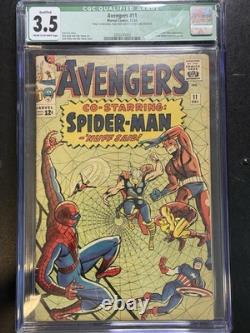 Avengers #11 (1964) CGC 3.5 Qualified Early Spider-Man & Kang Silver Age