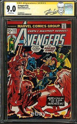 Avengers #112 1973 CGC 9.0 SIGNED STAN LEE 1st Mantis Black Widow BLACK PANTHER