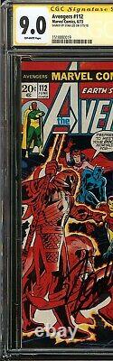 Avengers #112 1973 CGC 9.0 SIGNED STAN LEE 1st Mantis Black Widow BLACK PANTHER