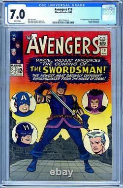 Avengers 19? CGC 7.0? 1st appearance SWORDSMAN? Origin Hawkeye White pgs