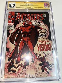 Avengers (1968) # 57 (CGC 8.0) 1st App Vision. Signed Roy Thomas + Stan Lee