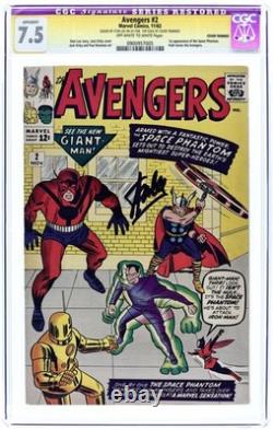 Avengers #2 CGC 7.5 TRIMMED SS Stan Lee 1963 0900957005