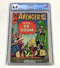 Avengers #25 CGC 6.0 KEY! Date Stamp! (Doctor Doom, Fantastic Four!) 1966 Marvel