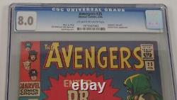 Avengers 25 CGC 8.0 Doctor Doom Stan Lee Jack Kirby Marvel 1966 White Pages 1966