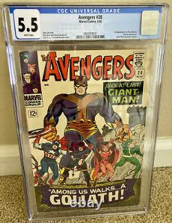 Avengers #28 Silver age Key Marvel book 1st Collector & Goliath CGC 5.5 STAN LEE