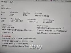 Avengers #4 (1964) CGC 2.0? 1st Silver Age Captain America App? Marvel Comic