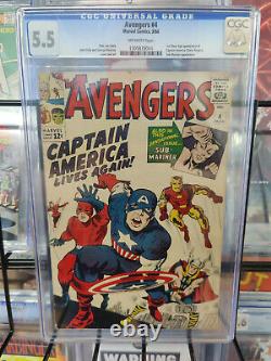 Avengers #4 (1964) Cgc Grade 5.5 Modern Captain America Baron Zemo 1st Ap