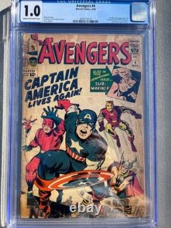 Avengers 4 1964 Marvel Comics CGC FR 1.0 1st Silver Age App Captain America