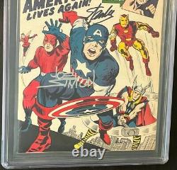 Avengers #4? 2X SIGNED STAN LEE CGC 9.0 Restored? 1st SA Captain America 1964