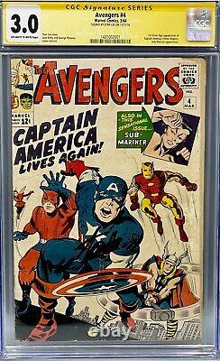 Avengers 4 CGC 3.0 SS Signed by Stan Lee! 1st Silver Age Captain America