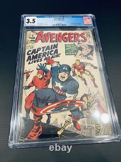 Avengers #4 CGC 3.5 First Silver age Captain America Key Issue MCU Marvel 1964