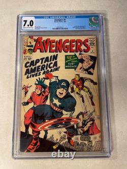 Avengers #4 Cgc 7.0 Super Key 1964 Stan Lee Jack Kirby Captain America Iron Man
