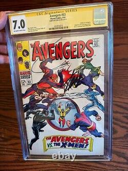 Avengers #53 CGC 7.0 June 1968 X-Men vs Avengers Signed by Stan Lee Marvel Comic