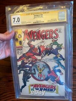 Avengers #53 CGC 7.0 June 1968 X-Men vs Avengers Signed by Stan Lee Marvel Comic