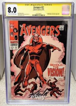 Avengers #57 (1968) CGC 8.0 SS Signed by Stan Lee 1st Vision Marvel Comics Key