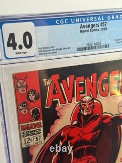 Avengers #57 CGC 4.0 WHITE Pages 1st Vision 1968 Marvel Silver Age Key