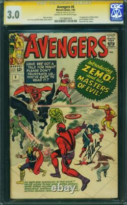 Avengers #6 CGC 3.0 SIGNED STAN LEE SIGNATURE 1st Baron Zemo! 1964 Q6 cm