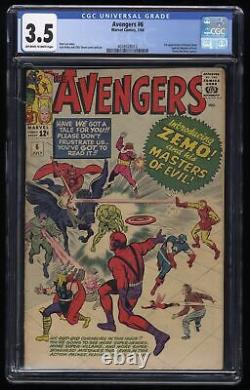 Avengers #6 CGC VG- 3.5 Off White to White 1st Appearance Baron Zemo! Stan Lee