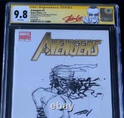 Avengers 7? FRANK MILLER ORIGINAL SKETCH + STAN LEE SIGNED? CGC 9.8 Elektra