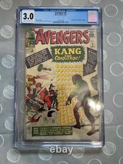 Avengers #8 Marvel 1964 1st Appearance of Kang CGC 3.0 Cream To Off-White Pages