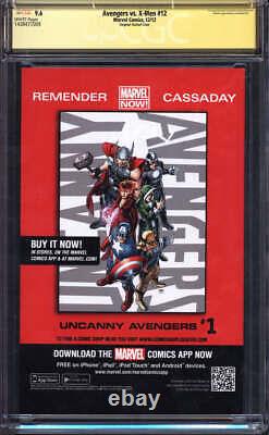 Avengers Vs. X-men #12 Cgc 9.6 White Pages // Ny Giants Cover + Signed Stan Lee