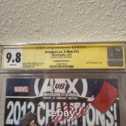 Avengers Vs. X-men #12 Cgc 9.8 Ny Giants Cover Signed By Stan Lee