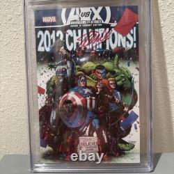 Avengers Vs. X-men #12 Cgc 9.8 Ny Giants Cover Signed By Stan Lee