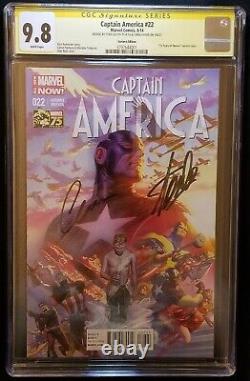 CAPTAIN AMERICA #22 CGC SS 9.8 Ross Variant Signed Stan Lee & Chris Evans Marvel