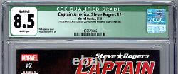 CAPTAIN AMERICA STEVE ROGERS #2 CGC 8.5 SIGNED BY STAN LEE WithCOA QUALIF 2016