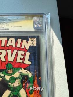 CAPTAIN MARVEL #12 CGC 9.0 Signed By Stan Lee BLACK WIDOW MANSLAYER DICK AYERS