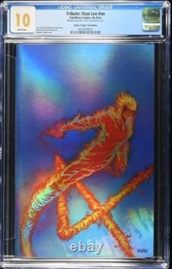 CGC 10.0! Tribute Stan Lee Human Torch #1 Humam Qutub Foil Virgin Variant 25