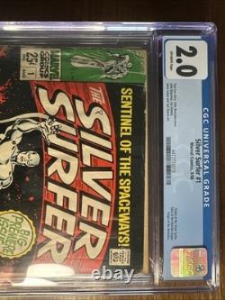 CGC 2.0 Silver Surfer #1 1968 Key Marvel Comic Book Origin Of The Silver Surfer