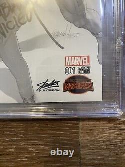 CGC 9.8 DEADPOOL'S SECRET WARS 1 HORN SKETCH SIGNED 3x STAN LEE LIEFELD NICIEZA