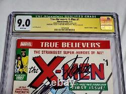 CGC SS 9.0 True Believers X-Men #1 Signed by Stan Lee Chris Claremont Very Rare
