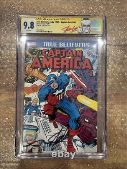 Captain America #1 SDCC 2017 CGC 9.8 Stan Lee SS True Believers Kirby 100th